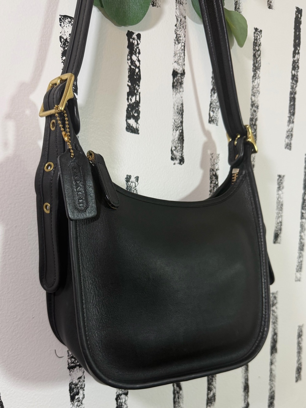 Coach Vintage Janice Legacy 9950 Black Leather Crossbody Bag